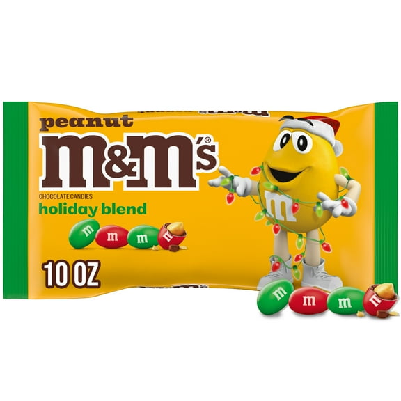 M&M's Peanut Milk Chocolate Christmas Candy - 10 oz Bag