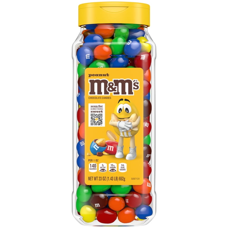M&M's Peanut Milk Chocolate Resealable Bulk Candy Jar - 23 oz