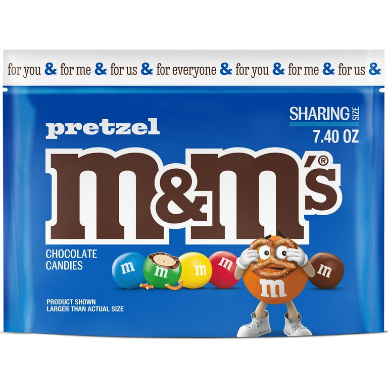 M&M'S, Pretzel Milk Chocolate Candy, 7.4 oz Bag, Sharing Size