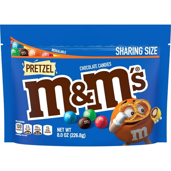 M&M's Pretzel Milk Chocolate Candy, Sharing Size - 8 oz Bag