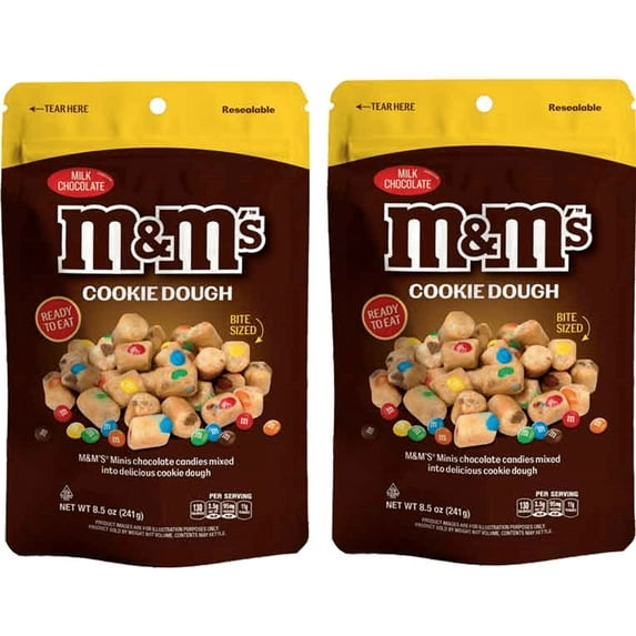 M & M's Ready-To-Eat Cookie Dough Bites, 2-Pack 8.5 oz. Re-sealable Bag