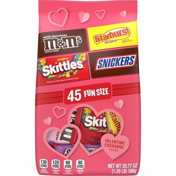 M&M's, Snickers, Skittles & Starburst Valentine's Day Candy Variety Pack