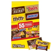 Mars Mixed M&M's, Snickers & Twix Milk Chocolate Candy Bars Variety Pack - 55 Ct