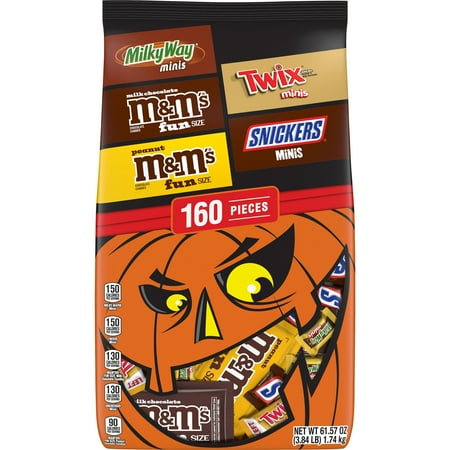 M&M's, Snickers, Twix & More Halloween Candy - 160 Bulk Bag