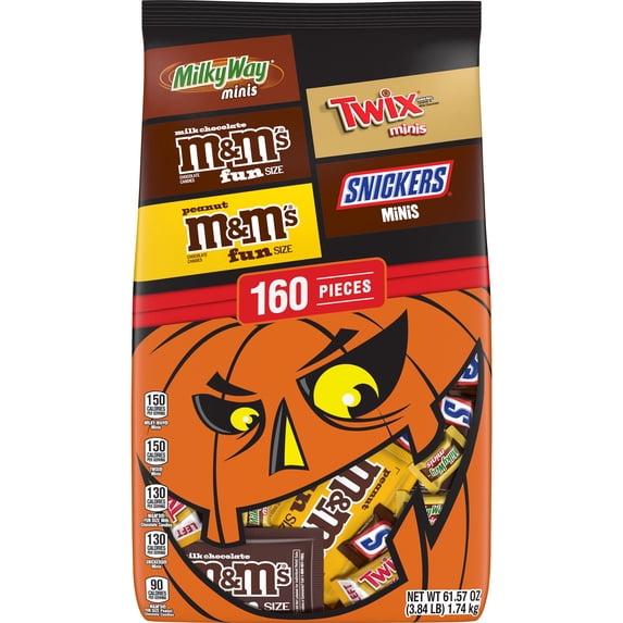 M&M's, Snickers, Twix & More Halloween Candy - 160 Bulk Bag