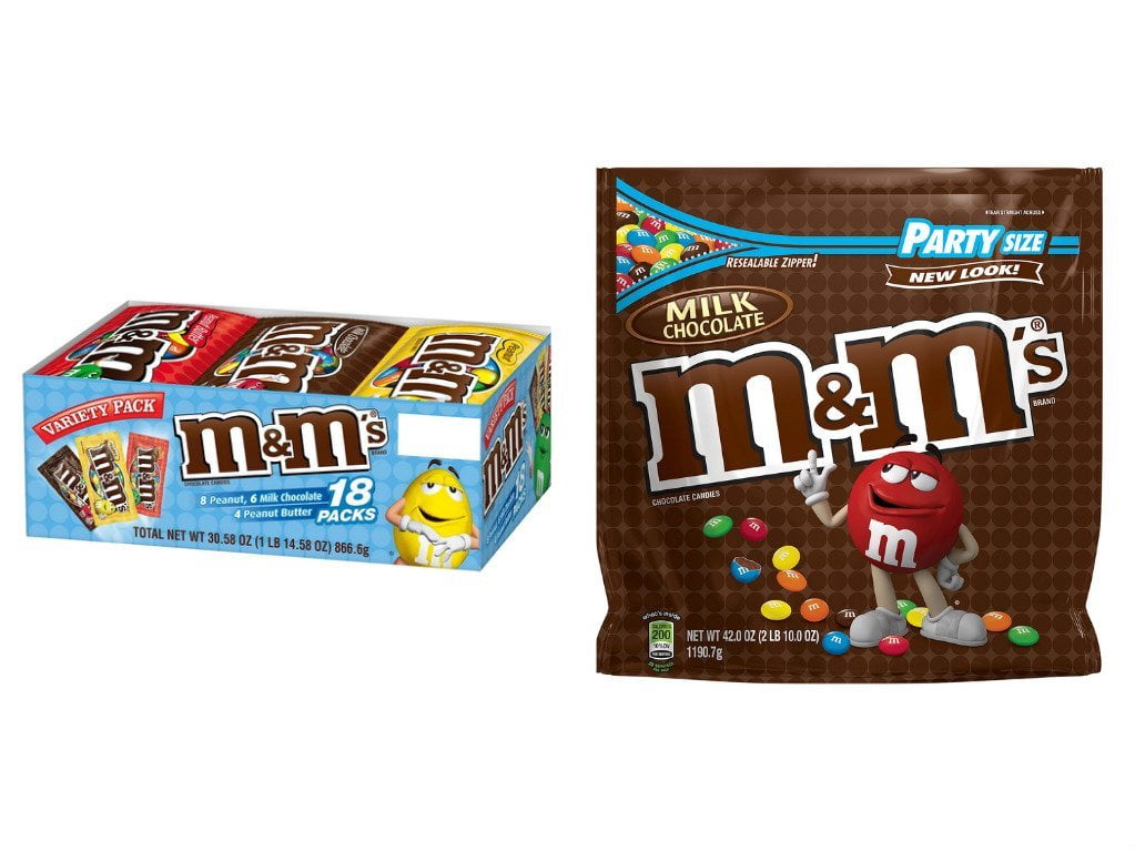 M&M's Variety Pack Full Size Milk Chocolate Candy Bars - 18 Ct