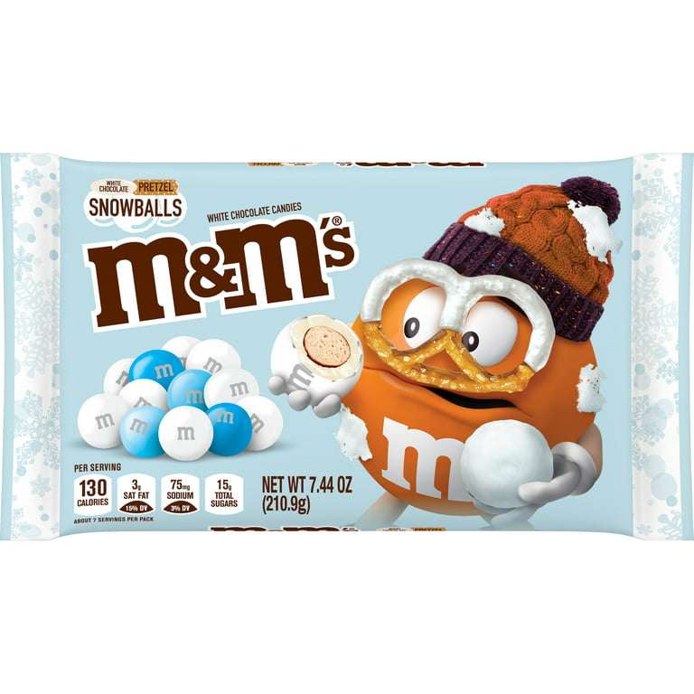 M&M's White Chocolate Pretzel Snowball Christmas Candy - 7.44oz