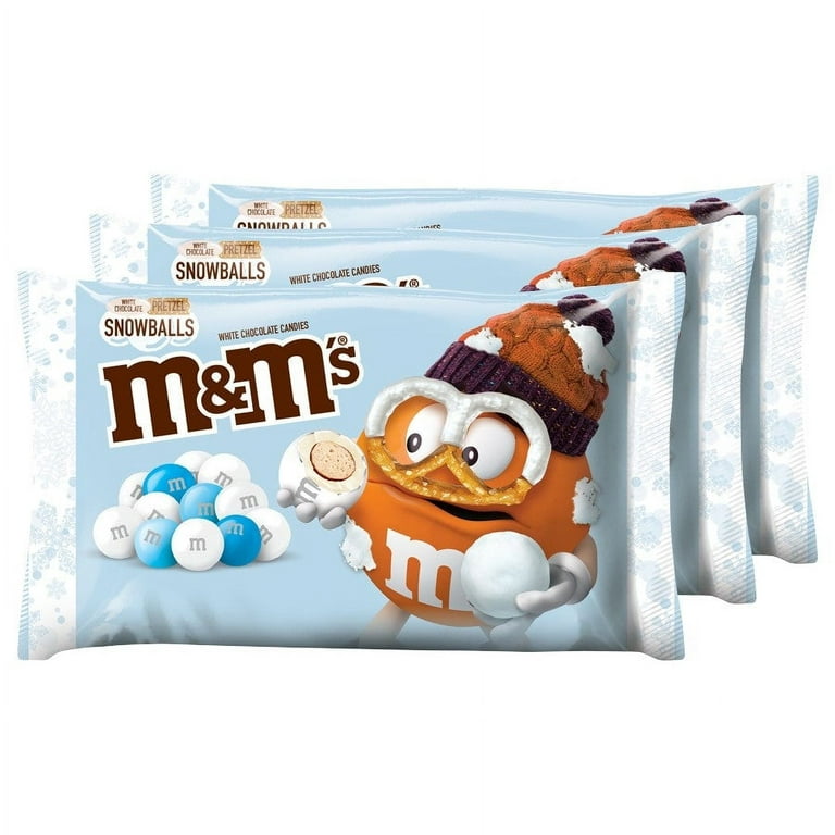 M&M's Snowballs Pretzel White Chocolate Candies 1.14 Oz Wrapper, Chocolate  Candy