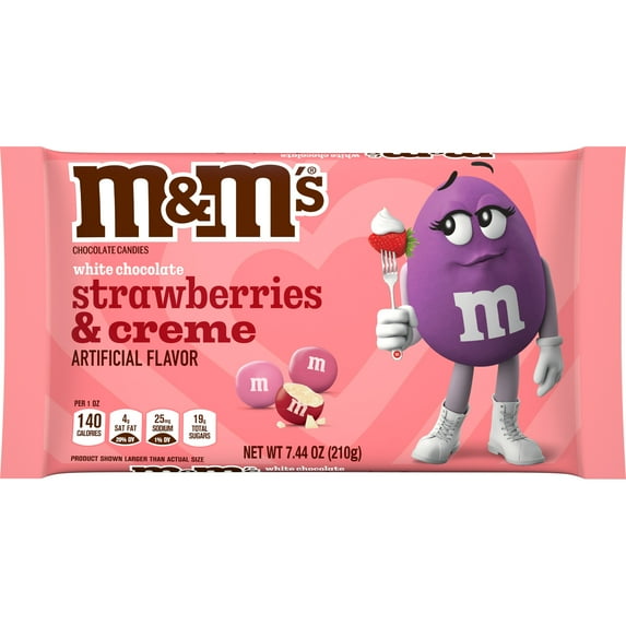 M&M's White Chocolate Strawberries & Cream Valentines Day Candy Mix - 7.44 oz Bag