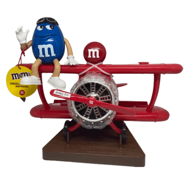M&M's World Blue Character Red Airplane Candy Dispenser New with M&M's World Blue Character Red Airplane Candy Dispenser New with