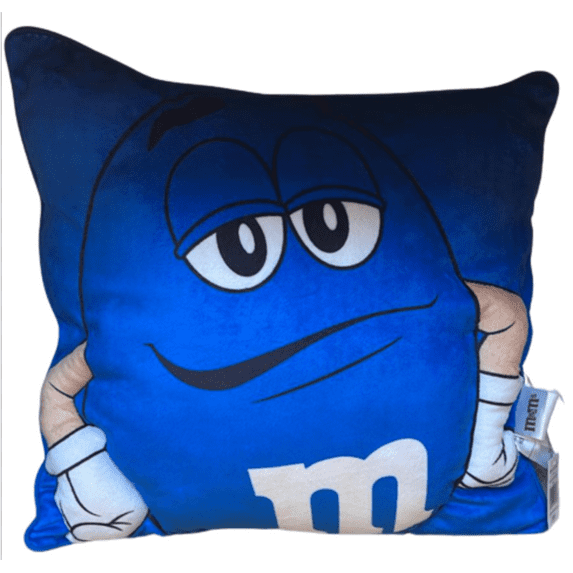 M&M's World Blue Character Wake Up, Be Awesome, Repeat. Pillow Plush New Tag