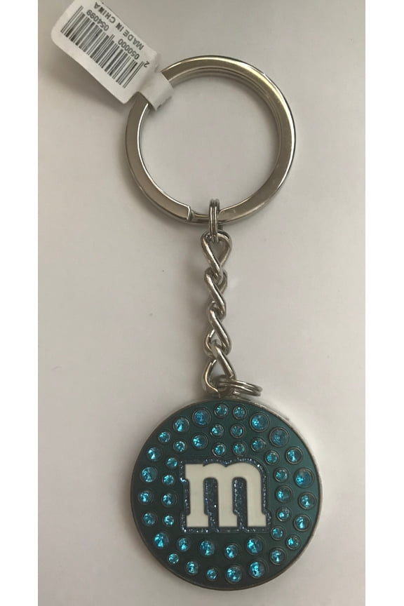 Blue Lentil with Stones Metal Keychain New with Tag