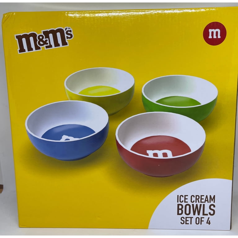 M&M's Ceramic Bowl Set 4個セット M&M's World Characters Lentil Ice Cream Ceramic Bowls Set of 4 New