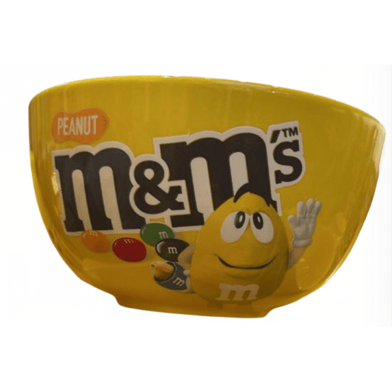 M&M's World Peanut Bag Yellow Character Ceramic Bowl New With Tag