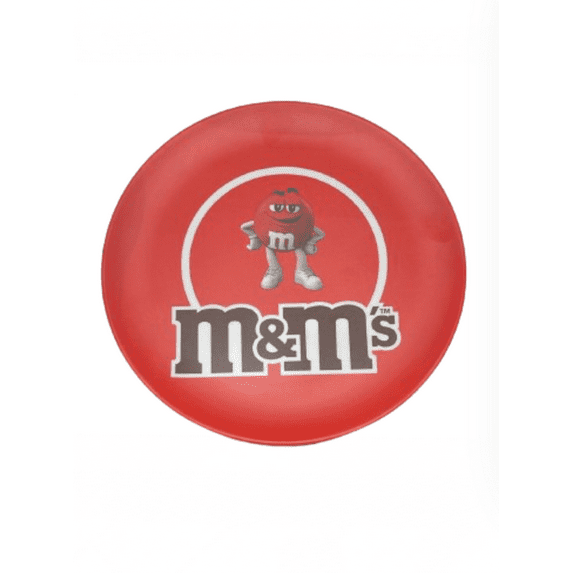 M&M's World Red Silhouette Character Melamine Satin Finish Plate New