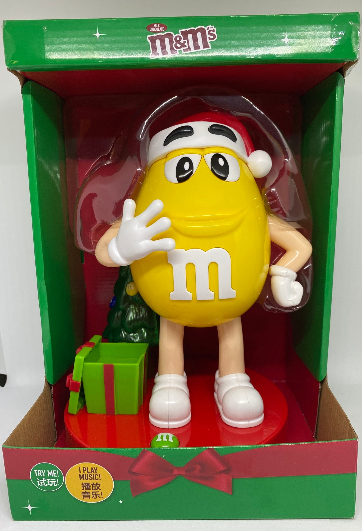 Official M&M's World Candy Dispenser Coin Bank Yellow