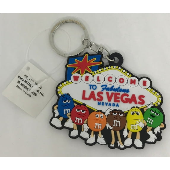 M&M's World Welcome to Fabulous Las Vegas Sign PVC Selfie Keychain New with Tag