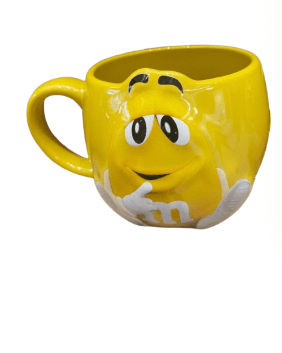 M&M's World Yellow Character 3D Sculpted Coffee 18oz Mug New