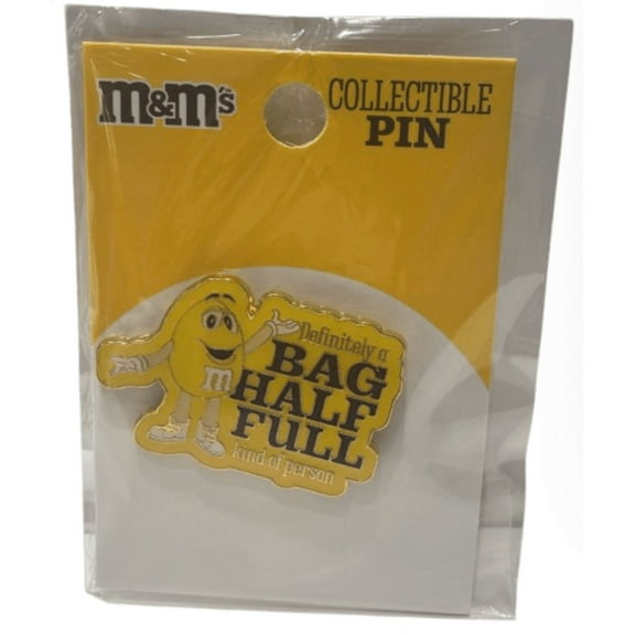 M&M's World Yellow Character Bag Half Full Collectible Pin New with Tag