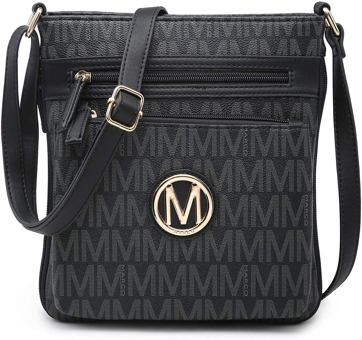 M MARCO Crossbody Purses for Women Multi Pockets Large Crossbody Bags Signature Crossover Shoulder Hobo Bags Monogram
