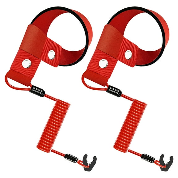 M MATI 2PCS Stop Kill Safety Key Lanyard for Kawasaki Jet Ski JT750 900 1100 1200 1500