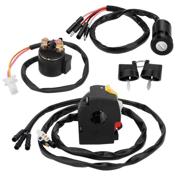 M MATI Handlebar Key Starter Relay Switch Kit for Honda FourTrax 300 TRX300/TRX300FW 1996-2000