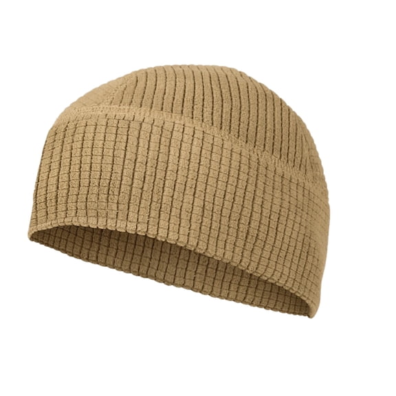 M MCGUIRE GEAR Grid Fleece Cap Beanie, One Size Fitted Cap for Cold Weather, Outdoor Activities and Winter Sports (Polyester, Coyote).