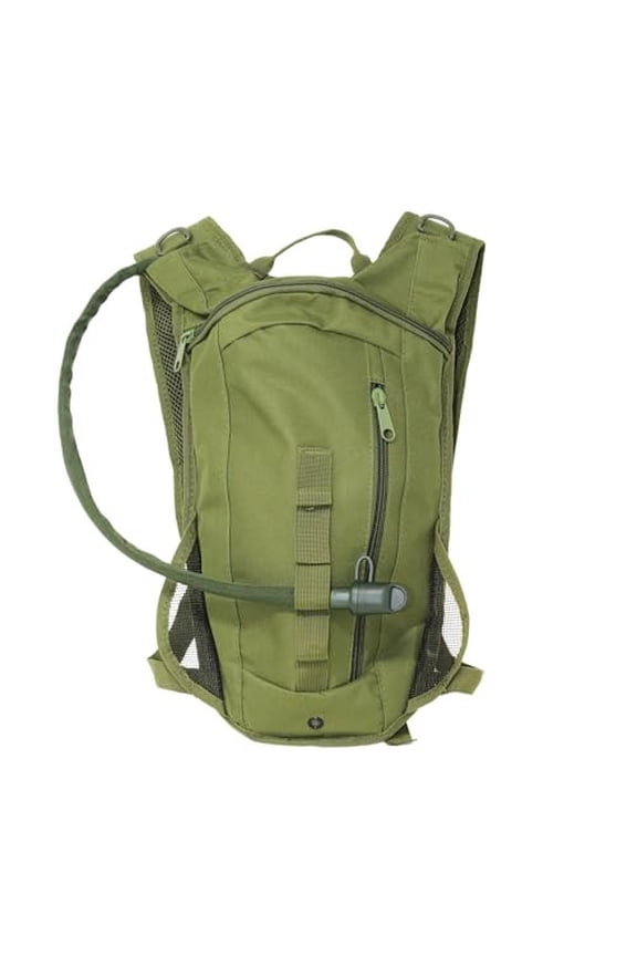 M MCGUIRE GEAR Hydration Backpack, Multi-Pocket Hiking Backpack with Hydration Bladder, Water-resistant Nylon Water Bladder for Running, Cycling, and Biking, 3L/100 oz. (Olive Drab).