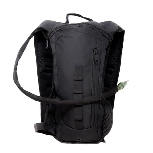 M MCGUIRE GEAR Hydration Backpack, Multi-Pocket Hiking Backpack with Hydration Bladder, Water-resistant Nylon Water Bladder for Running, Cycling, and Biking, 3L/100 oz. (Black).