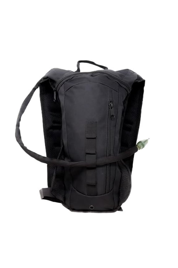 M MCGUIRE GEAR Hydration Backpack, Multi-Pocket Hiking Backpack with Hydration Bladder, Water-resistant Nylon Water Bladder for Running, Cycling, and Biking, 3L/100 oz. (Black).