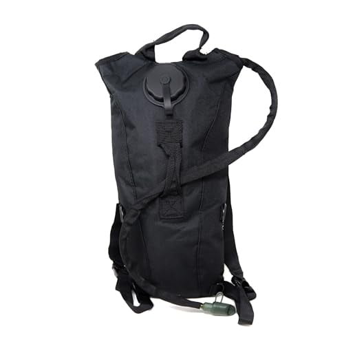 M MCGUIRE GEAR Hydration Backpack, with 3L/100 oz. Hydration Pack, Water-resistant Nylon Hiking Backpack with Water Bladder (Black, Medium).