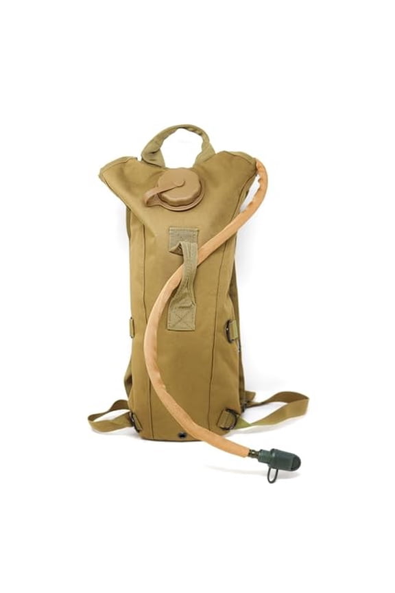 M MCGUIRE GEAR Hydration Backpack, with 3L/100 oz. Hydration Pack, Water-resistant Nylon Hiking Backpack with Water Bladder (Tan, Medium).