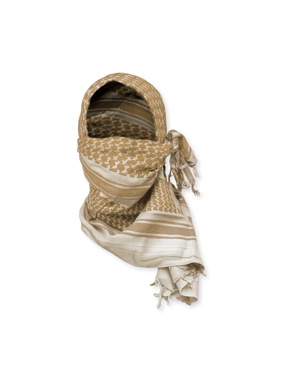 M MCGUIRE GEAR Shemagh Scarf, Middle Eastern Desert Hood, Bandana, Keffiyeh, Military Style, 100% Cotton, 42" x 42" (Sand/Tan).
