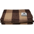 thumbnail image 1 of M MCGUIRE GEAR Warm Wool Bunkhouse Plaid Blanket for Camping, Home, Survival, or First Aid, 64" x 90" (Light Brown/Brown), 1 of 11