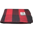 thumbnail image 1 of M MCGUIRE GEAR Warm Wool Bunkhouse Plaid Blanket for Camping, Home, Survival, or First-Aid, 64" x 90" (Red/Black), 1 of 12