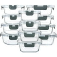 thumbnail image 1 of M MCIRCO 24-Piece Glass Food Storage Containers with Upgraded Snap Locking Lids,Glass Meal Prep Containers Set - Airtight Lunch Containers, Microwave, Oven, Freezer and Dishwasher, 1 of 8