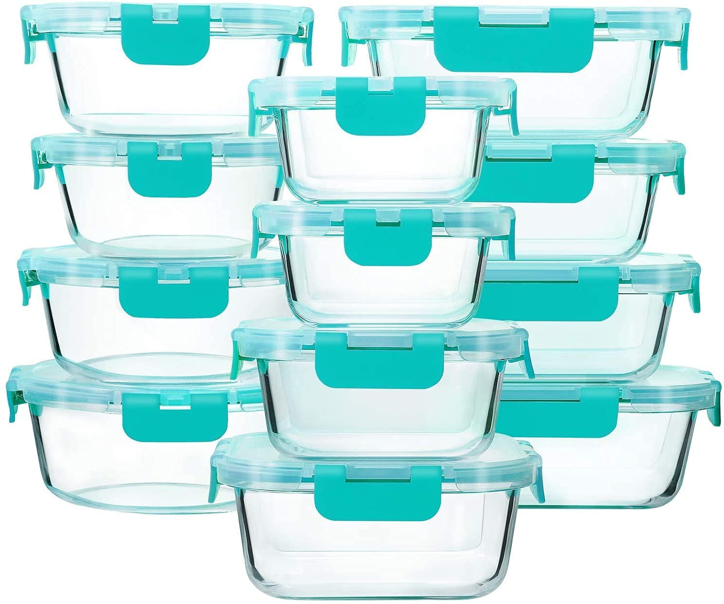 M MCIRCO 24Piece Glass Food Storage Containers with Upgraded Snap