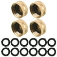 thumbnail image 1 of M MINGLE Garden Hose Female End Cap, 3/4 inch, 4-Pack with Extra 12 Washers, 1 of 8