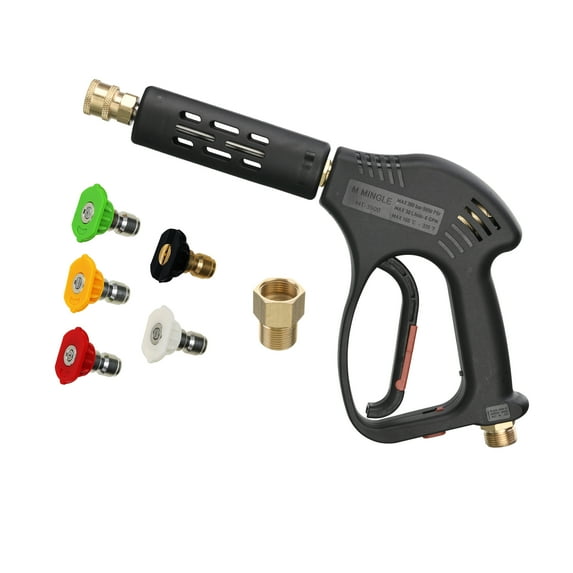 M MINGLE Short High Pressure Washer Gun, Replacement for Hot and Cold Water, M22 Fitting