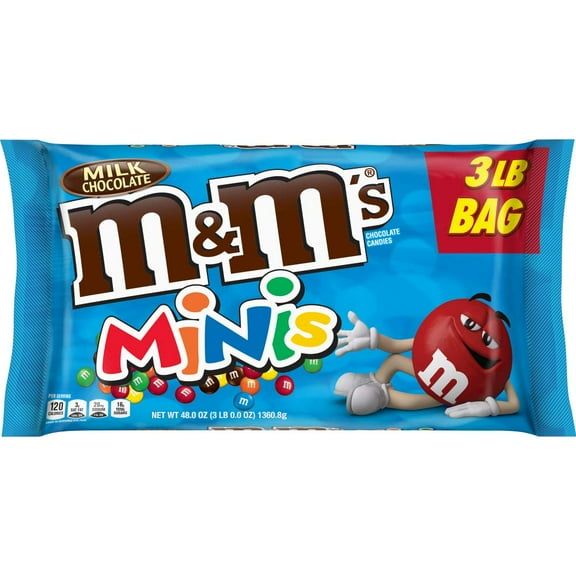 M&MS Milk Chocolate MINIS Candy 3-lb. Bulk Candy Bag