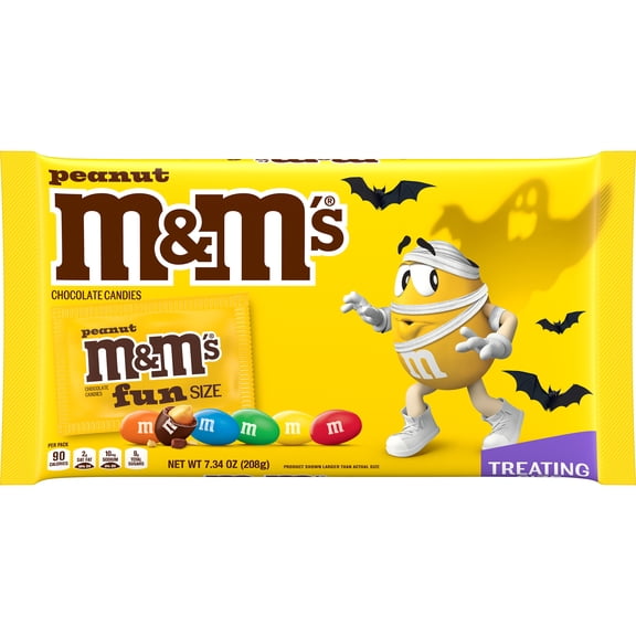 M&M's Fun Size Peanut Milk Chocolate Halloween Candy - 7.34 oz Bag