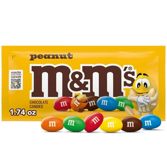 M&MS, Peanut Milk Chocolate Candy, 1.74-Ounce Pouch 1.74 oz - Pack of 3