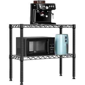 M MZG 220 lbs 2 Tier Storage Rack Metal Wire Shelving Unit, Storage Standing Household Shelf Organizer for Laundry Bathroom Kitchen Pantry , Black 11.8" D x 27.6" W x 23.4" H