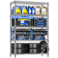 thumbnail image 1 of M MZG 5-Tier Heavy Duty Metal Storage Shelving Unit (Chrome, 17.7" D x 47.2" W x 72.3" H, 1750 lbs Capacity), Adjustable Steel Wire Rack Shelf Organizer for Garage, Kitchen, Pantry, Basement, Laundry, 1 of 7