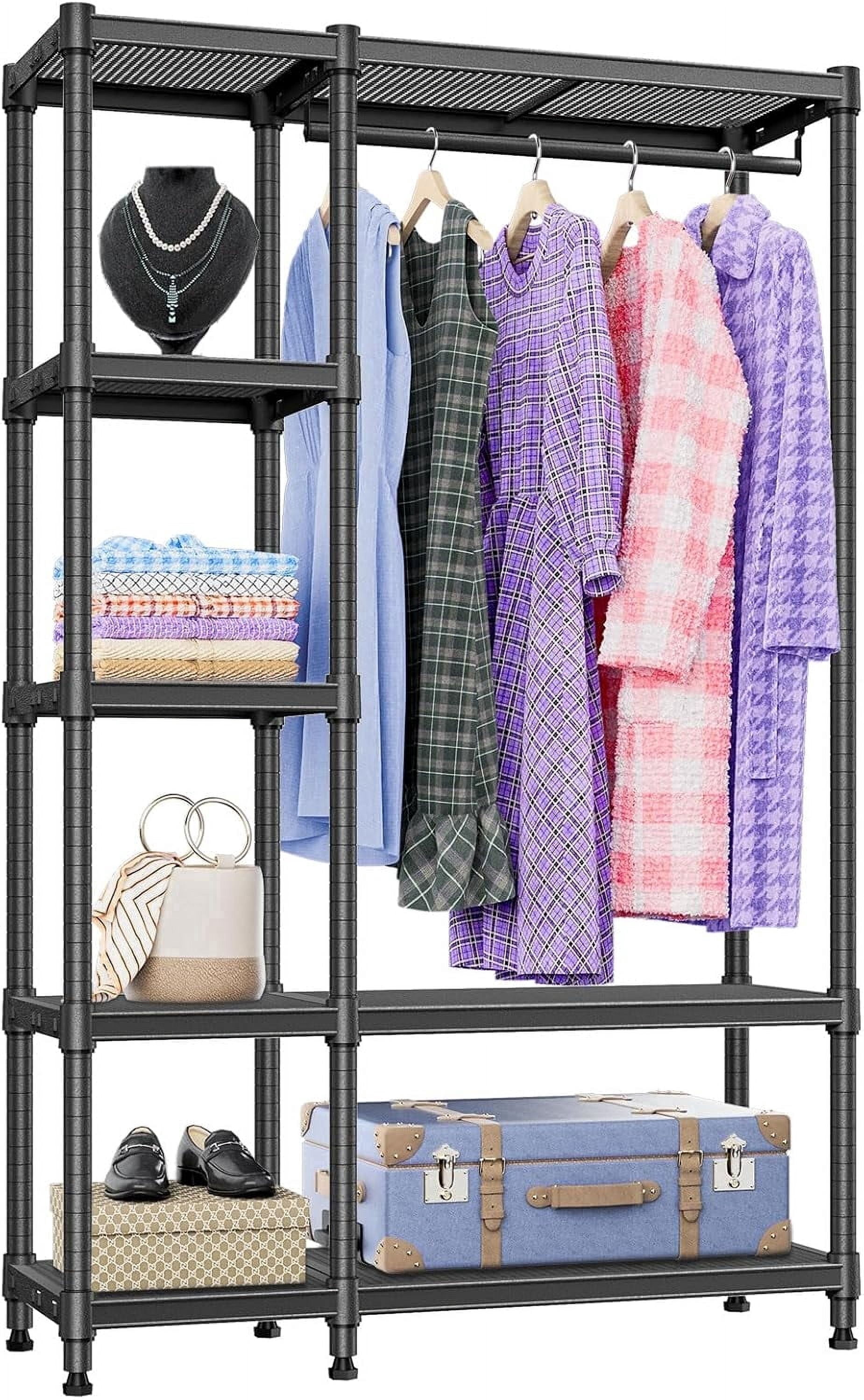 M MZG Clothes Rack, Portable And Adjustable Freestanding Garment Rack ...
