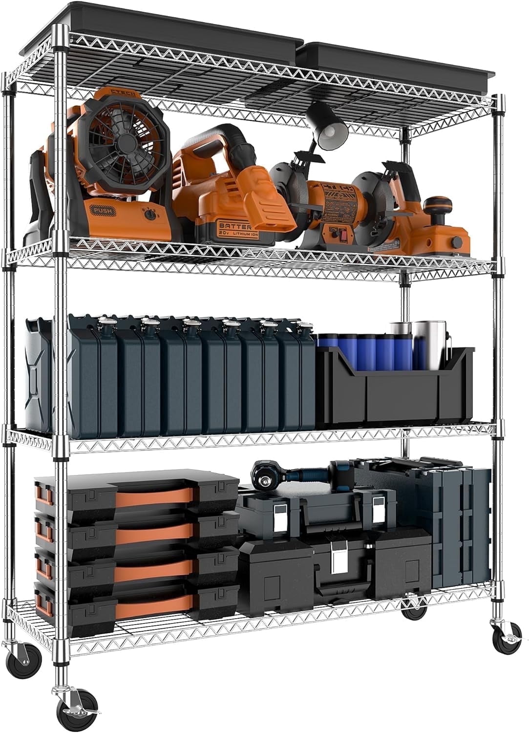 Storage Rak Size M MZG 4 Tier Metal Wire Shelving Unit Storage Rack Dimensions: 47.24