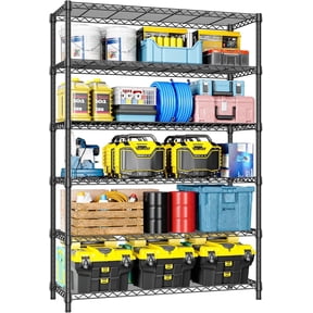 M MZG 6 Tiers Metal Wire Shelving Unit Storage Rack, Dimensions: 47.24" W x 17.7" D x 82.68" H, Black