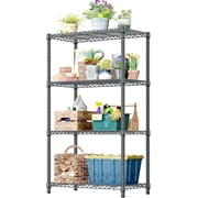 M MZG 4 Tiers Wire Shelving Unit, Dimensions 35.43"W x 17.7"D x 59"H, Grey