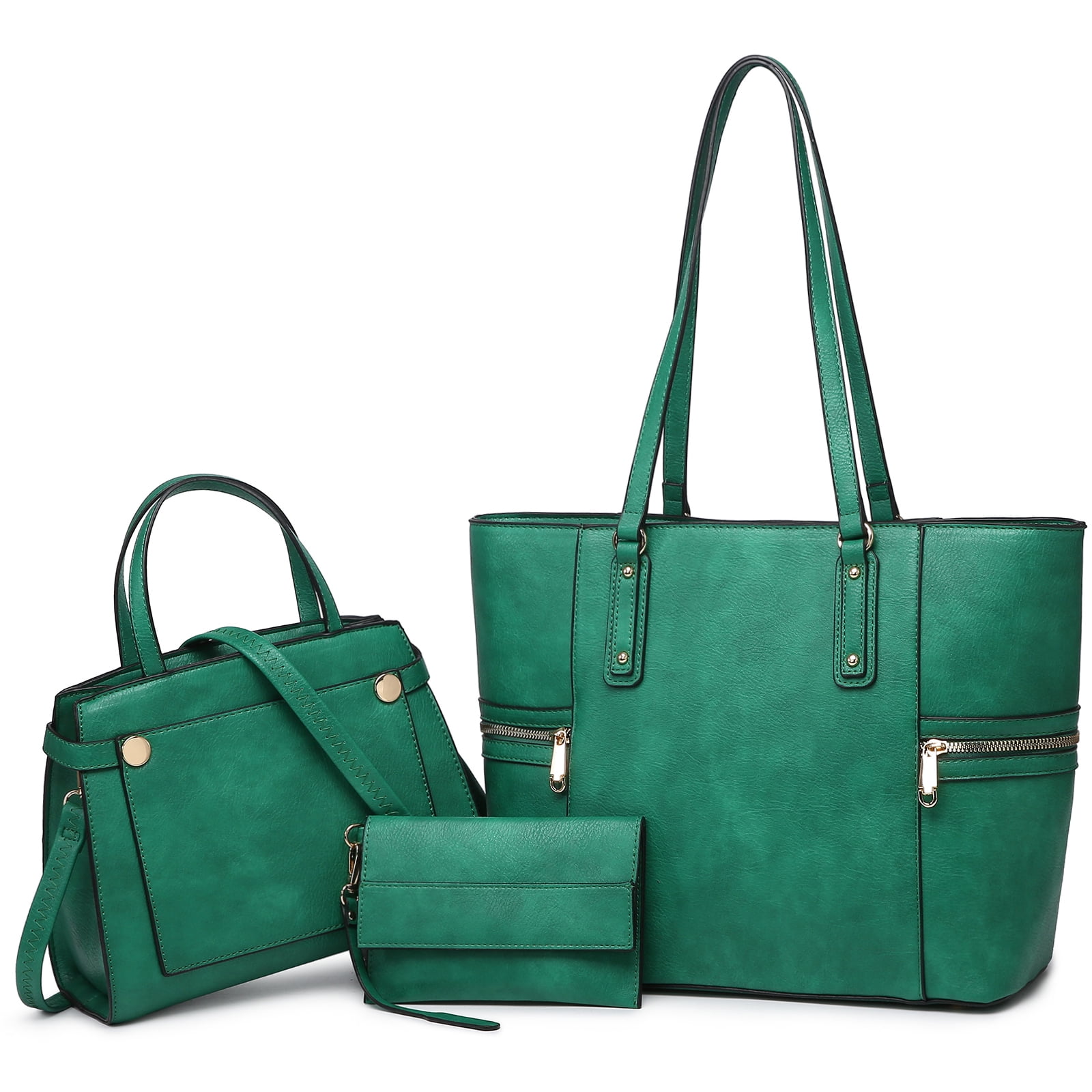 M Marco Women's Handbag 3pcs Set Fashion Tote Bag with Matching Satchel Bag  and Wristlet 