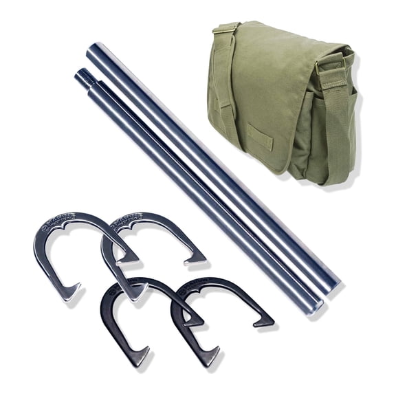 Marine Tech Tools Heavy-Duty Steel Horseshoe Game Set - Premium Metal Shoes & Stakes for Sandbar, Beach, and Tailgate